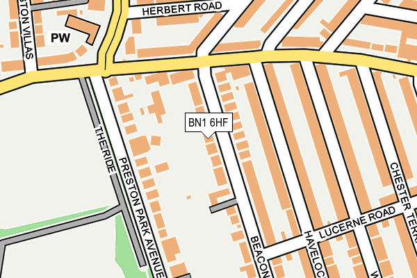 BN1 6HF map - OS OpenMap – Local (Ordnance Survey)