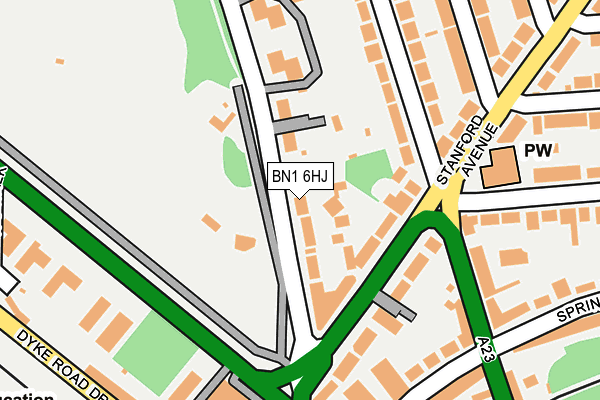 BN1 6HJ map - OS OpenMap – Local (Ordnance Survey)
