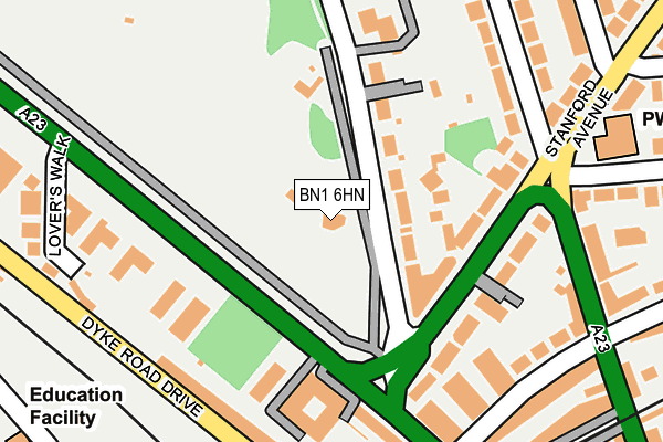 BN1 6HN map - OS OpenMap – Local (Ordnance Survey)