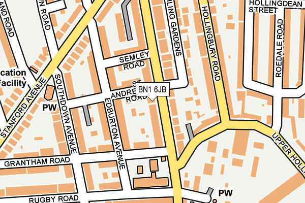 BN1 6JB map - OS OpenMap – Local (Ordnance Survey)