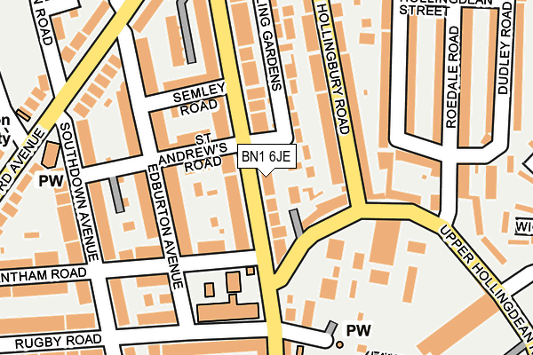 BN1 6JE map - OS OpenMap – Local (Ordnance Survey)