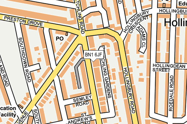 BN1 6JF map - OS OpenMap – Local (Ordnance Survey)
