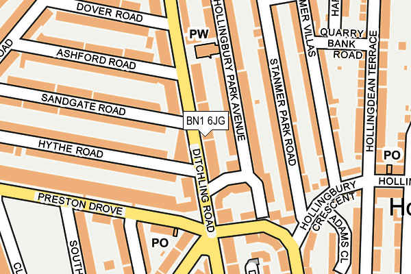 BN1 6JG map - OS OpenMap – Local (Ordnance Survey)