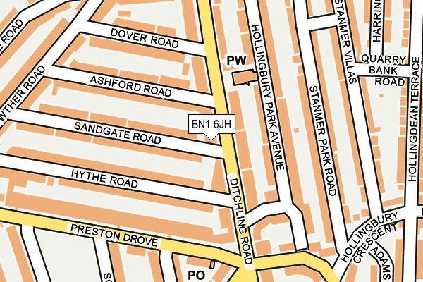 BN1 6JH map - OS OpenMap – Local (Ordnance Survey)