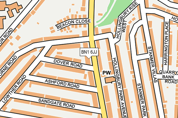 BN1 6JJ map - OS OpenMap – Local (Ordnance Survey)
