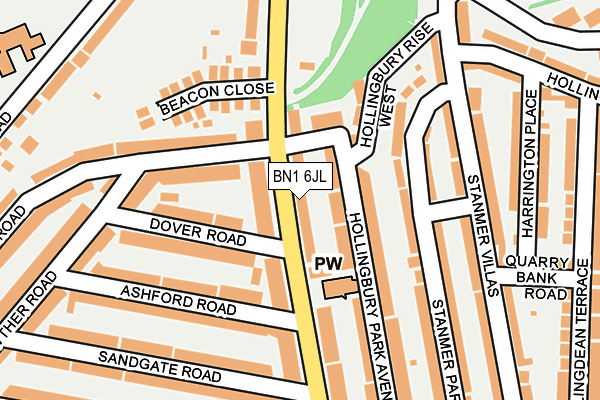 BN1 6JL map - OS OpenMap – Local (Ordnance Survey)