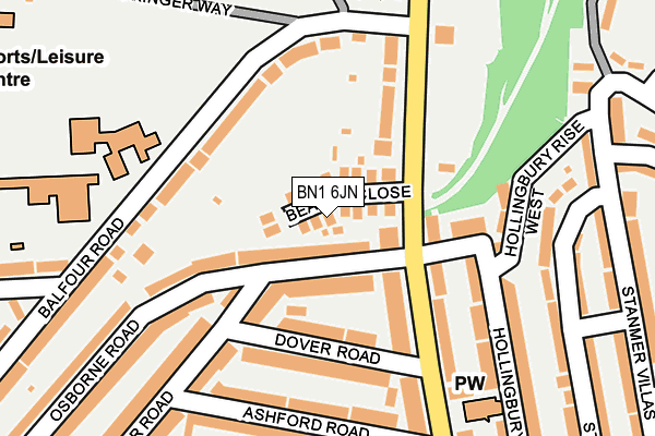 BN1 6JN map - OS OpenMap – Local (Ordnance Survey)