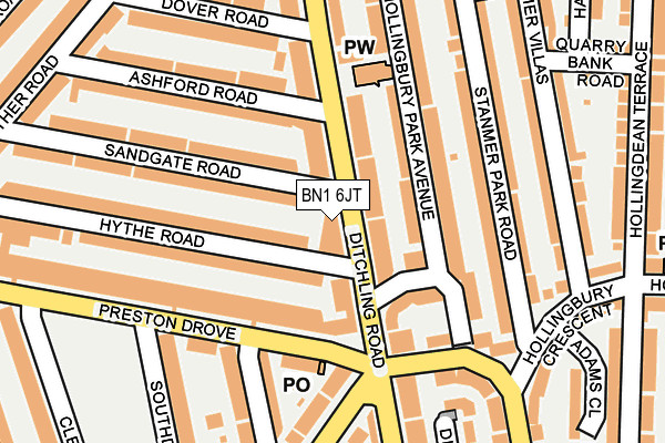 BN1 6JT map - OS OpenMap – Local (Ordnance Survey)