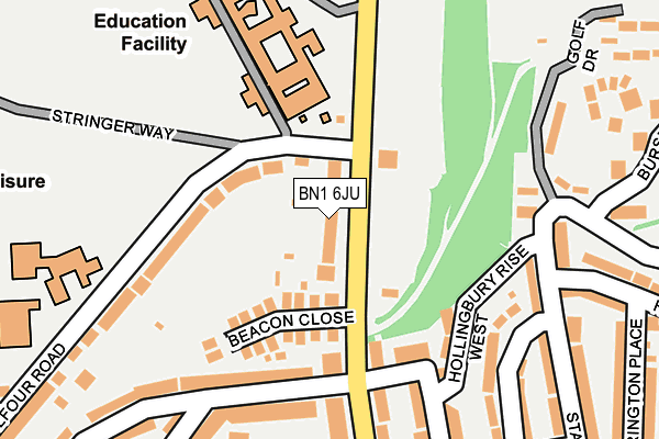 BN1 6JU map - OS OpenMap – Local (Ordnance Survey)