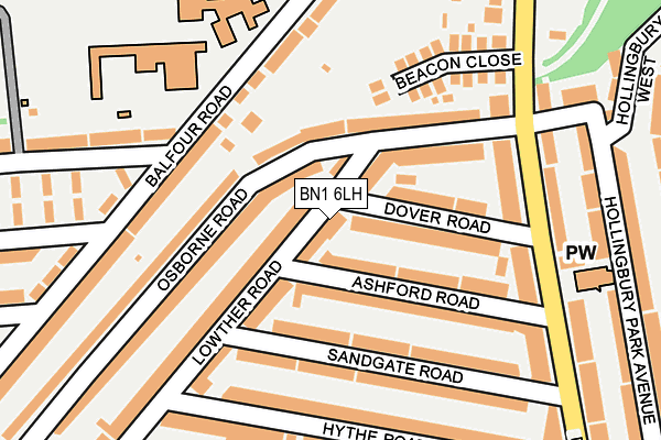 BN1 6LH map - OS OpenMap – Local (Ordnance Survey)