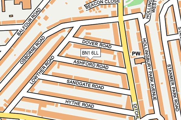 BN1 6LL map - OS OpenMap – Local (Ordnance Survey)