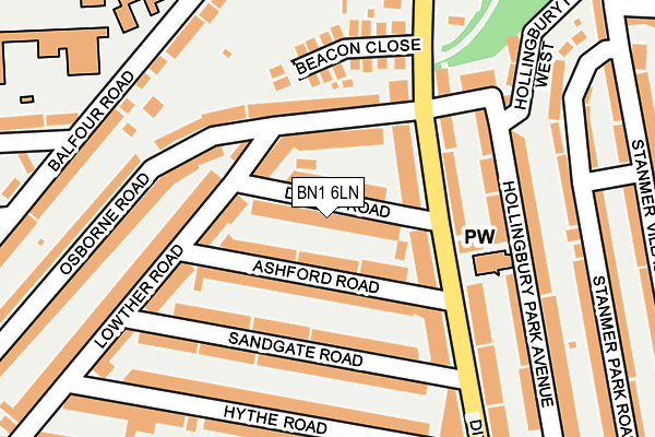BN1 6LN map - OS OpenMap – Local (Ordnance Survey)