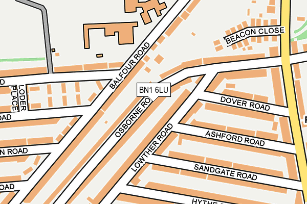 BN1 6LU map - OS OpenMap – Local (Ordnance Survey)