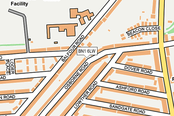 BN1 6LW map - OS OpenMap – Local (Ordnance Survey)