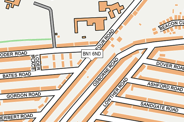 BN1 6ND map - OS OpenMap – Local (Ordnance Survey)