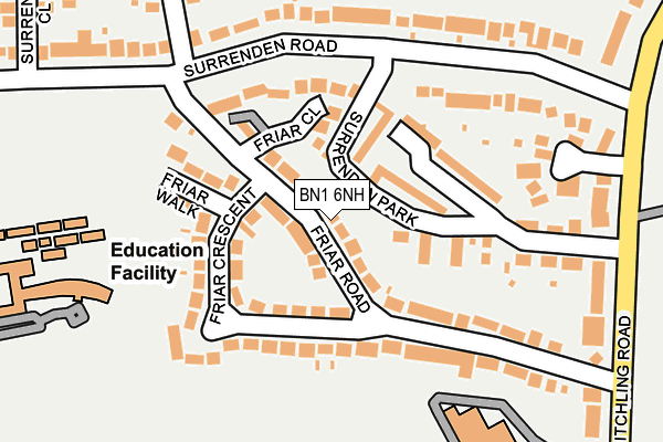 BN1 6NH map - OS OpenMap – Local (Ordnance Survey)