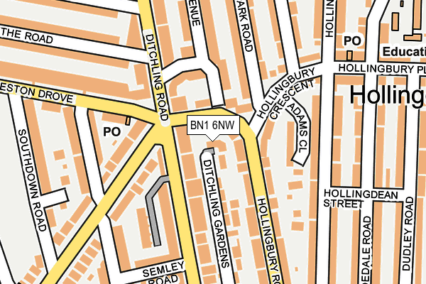 BN1 6NW map - OS OpenMap – Local (Ordnance Survey)