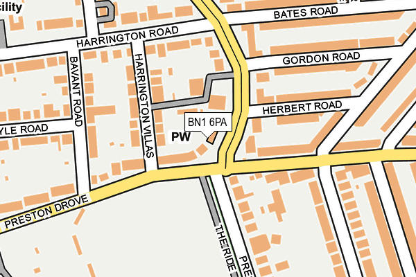 BN1 6PA map - OS OpenMap – Local (Ordnance Survey)