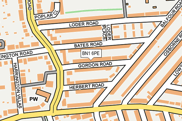 BN1 6PE map - OS OpenMap – Local (Ordnance Survey)