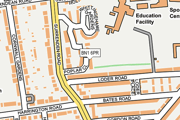 BN1 6PR map - OS OpenMap – Local (Ordnance Survey)