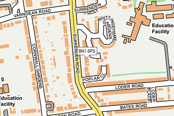BN1 6PS map - OS OpenMap – Local (Ordnance Survey)