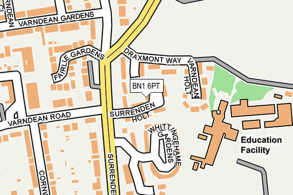 BN1 6PT map - OS OpenMap – Local (Ordnance Survey)