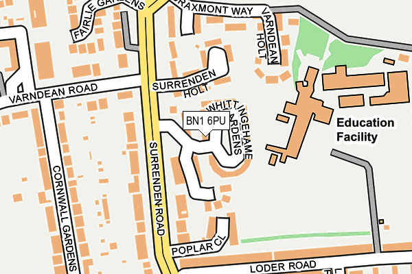 BN1 6PU map - OS OpenMap – Local (Ordnance Survey)