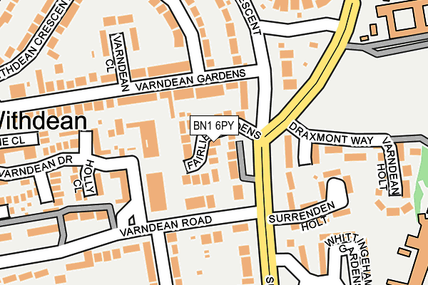 BN1 6PY map - OS OpenMap – Local (Ordnance Survey)