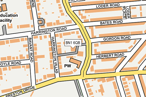 BN1 6QB map - OS OpenMap – Local (Ordnance Survey)