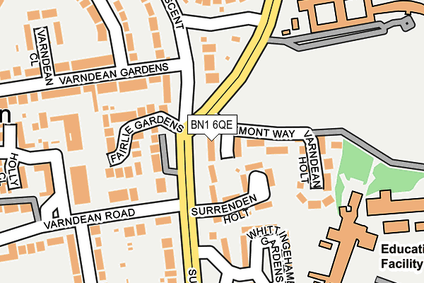BN1 6QE map - OS OpenMap – Local (Ordnance Survey)