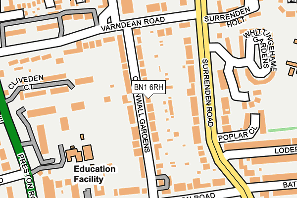 BN1 6RH map - OS OpenMap – Local (Ordnance Survey)