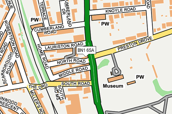 BN1 6SA map - OS OpenMap – Local (Ordnance Survey)