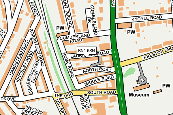 BN1 6SN map - OS OpenMap – Local (Ordnance Survey)