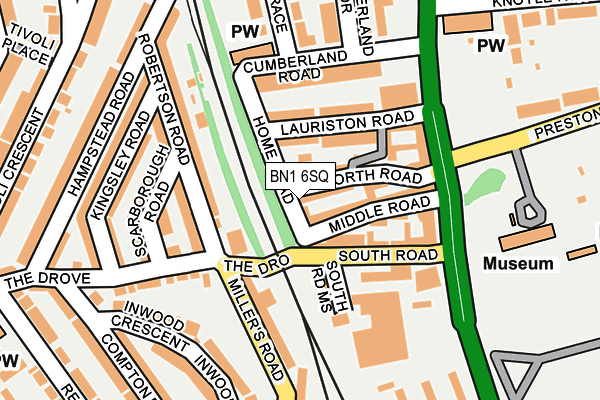 BN1 6SQ map - OS OpenMap – Local (Ordnance Survey)