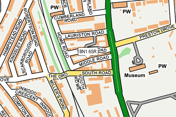 BN1 6SR map - OS OpenMap – Local (Ordnance Survey)