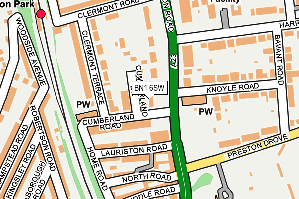 BN1 6SW map - OS OpenMap – Local (Ordnance Survey)