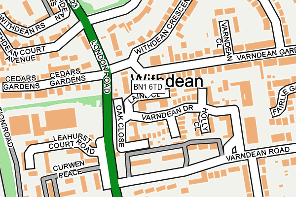 BN1 6TD map - OS OpenMap – Local (Ordnance Survey)