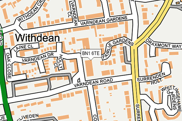 BN1 6TE map - OS OpenMap – Local (Ordnance Survey)