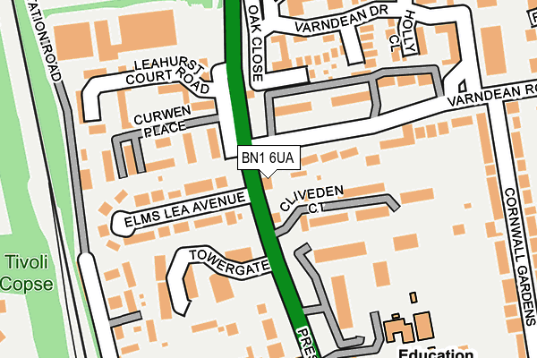 BN1 6UA map - OS OpenMap – Local (Ordnance Survey)