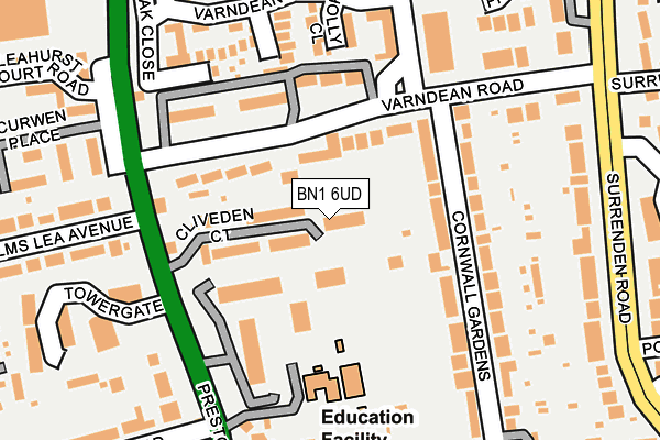 BN1 6UD map - OS OpenMap – Local (Ordnance Survey)