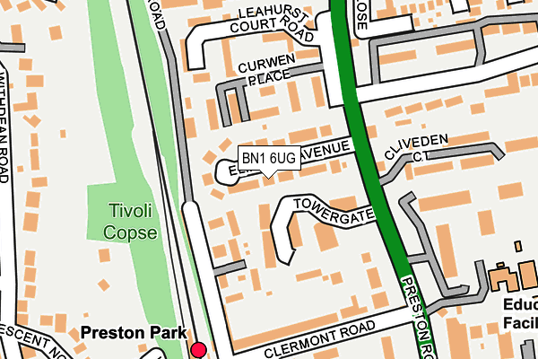 BN1 6UG map - OS OpenMap – Local (Ordnance Survey)