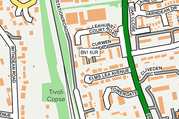 BN1 6UR map - OS OpenMap – Local (Ordnance Survey)