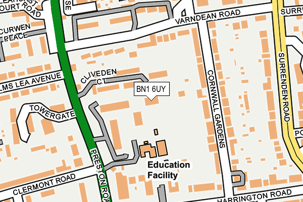 BN1 6UY map - OS OpenMap – Local (Ordnance Survey)