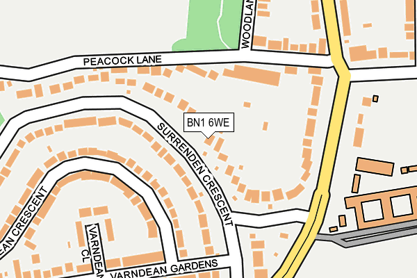 BN1 6WE map - OS OpenMap – Local (Ordnance Survey)