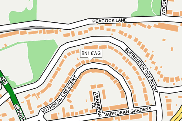 BN1 6WG map - OS OpenMap – Local (Ordnance Survey)
