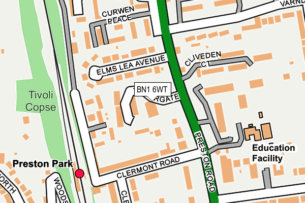 BN1 6WT map - OS OpenMap – Local (Ordnance Survey)