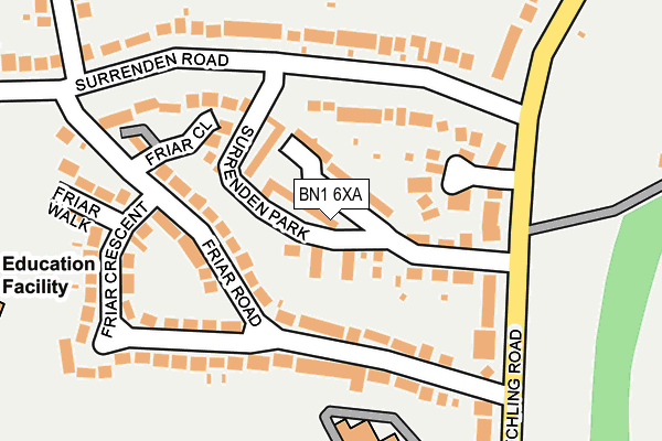 BN1 6XA map - OS OpenMap – Local (Ordnance Survey)