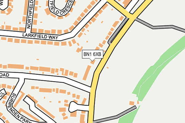 BN1 6XB map - OS OpenMap – Local (Ordnance Survey)