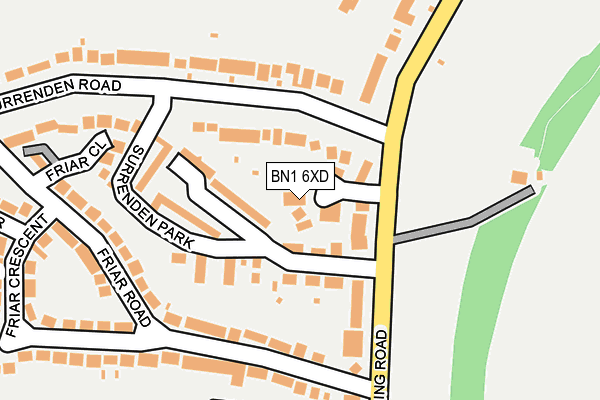 BN1 6XD map - OS OpenMap – Local (Ordnance Survey)