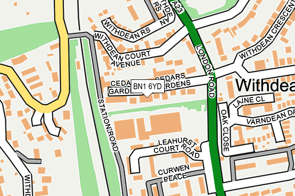 BN1 6YD map - OS OpenMap – Local (Ordnance Survey)